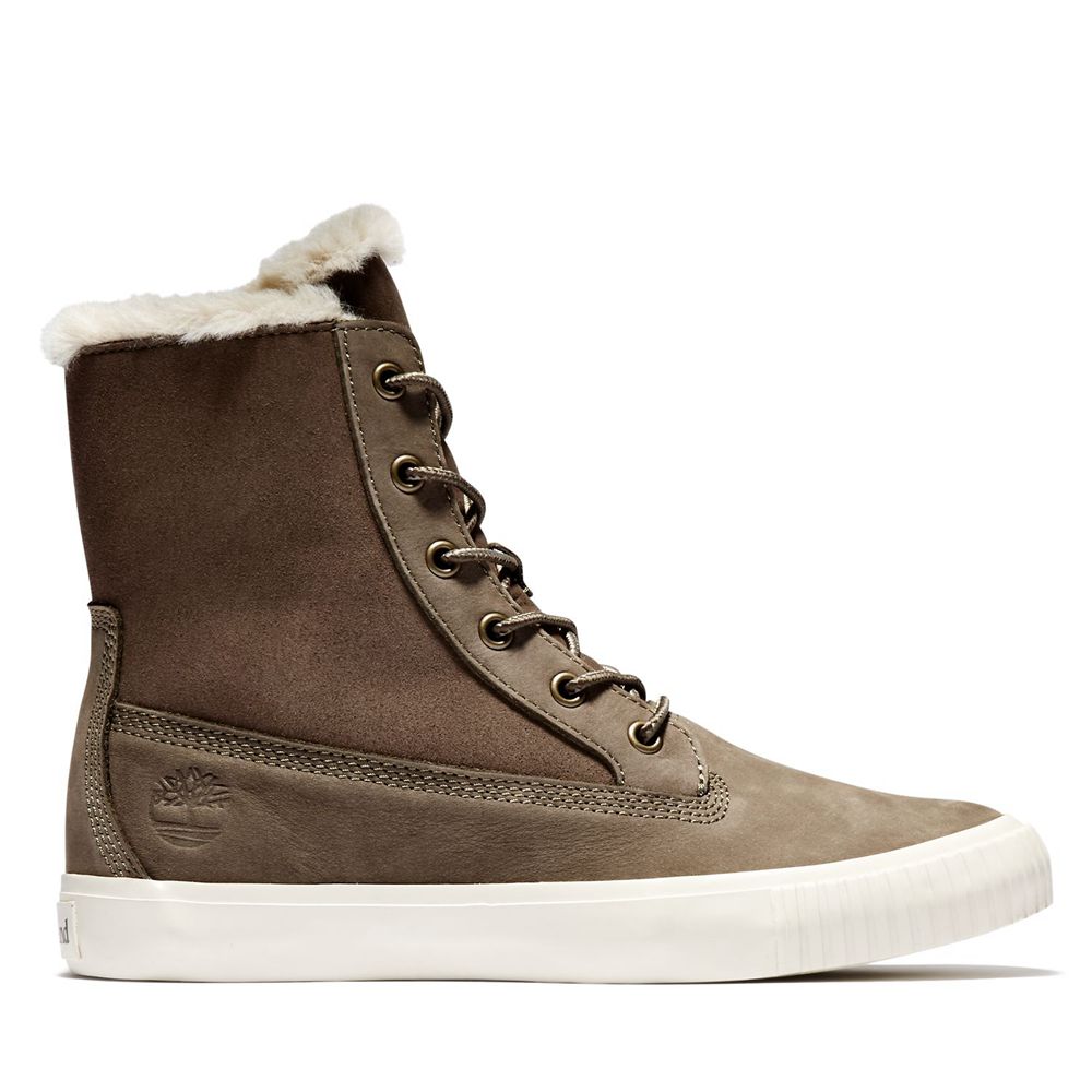 Timberland Μποτες Χιονιού Γυναικεια Ελιά - Skyla Bay Fleece Fold-Down - Greece 0628394-ZU